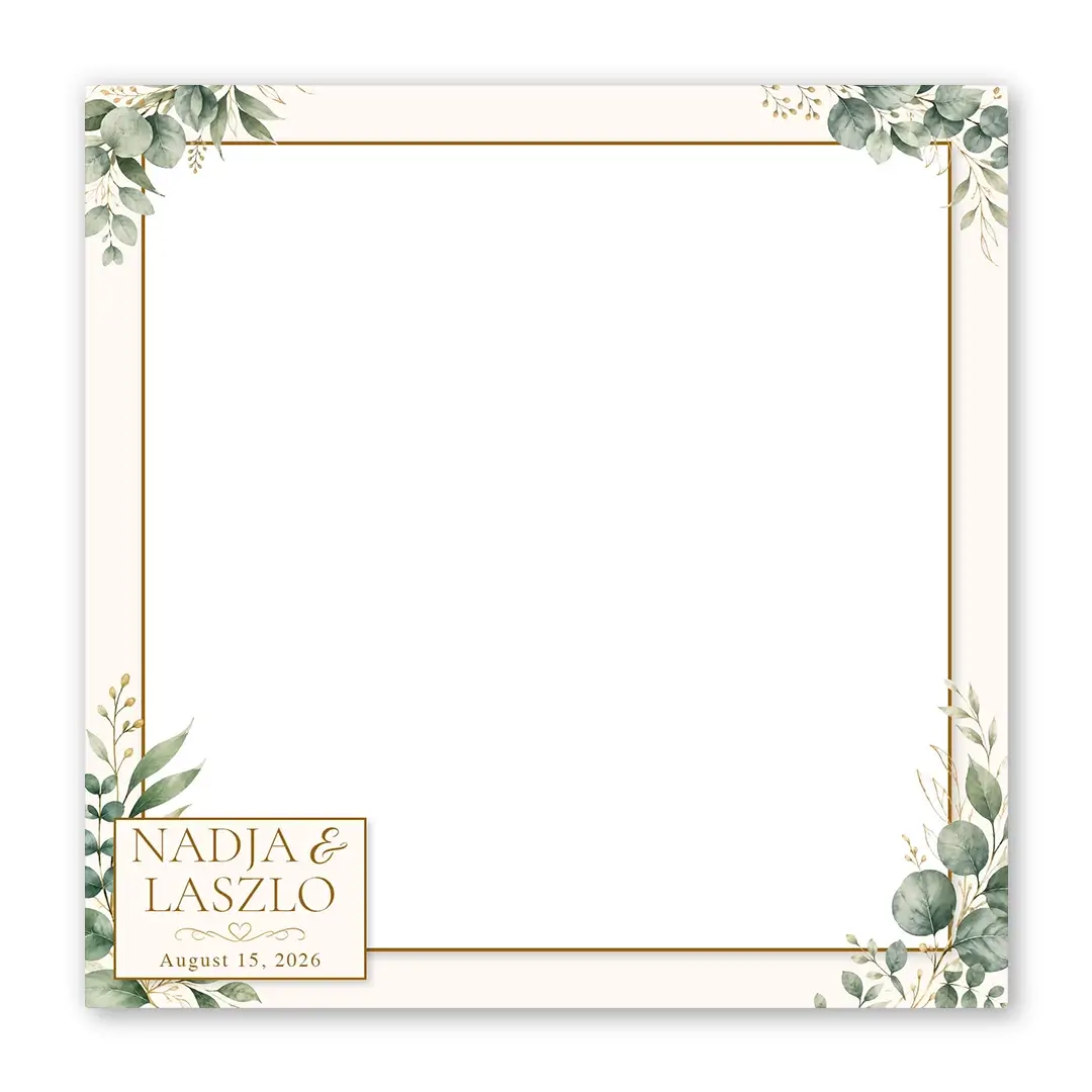 Golden Eucalyptus Wedding photo booth template SF layout