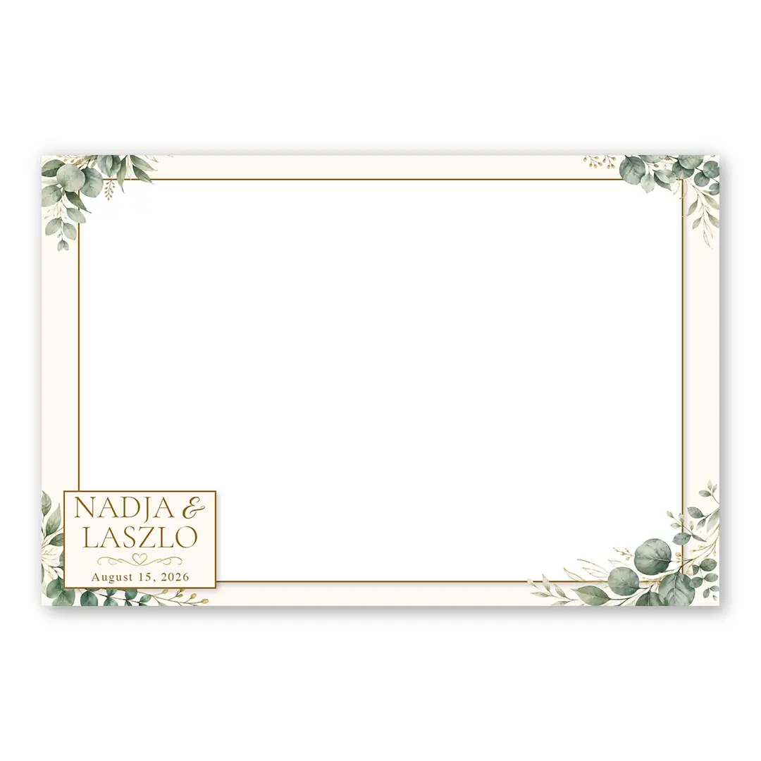 Golden Eucalyptus Wedding photo booth template LF layout