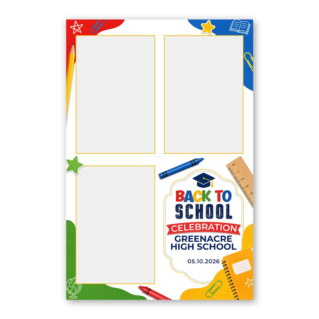 School Days Celebration photo booth template P3P layout