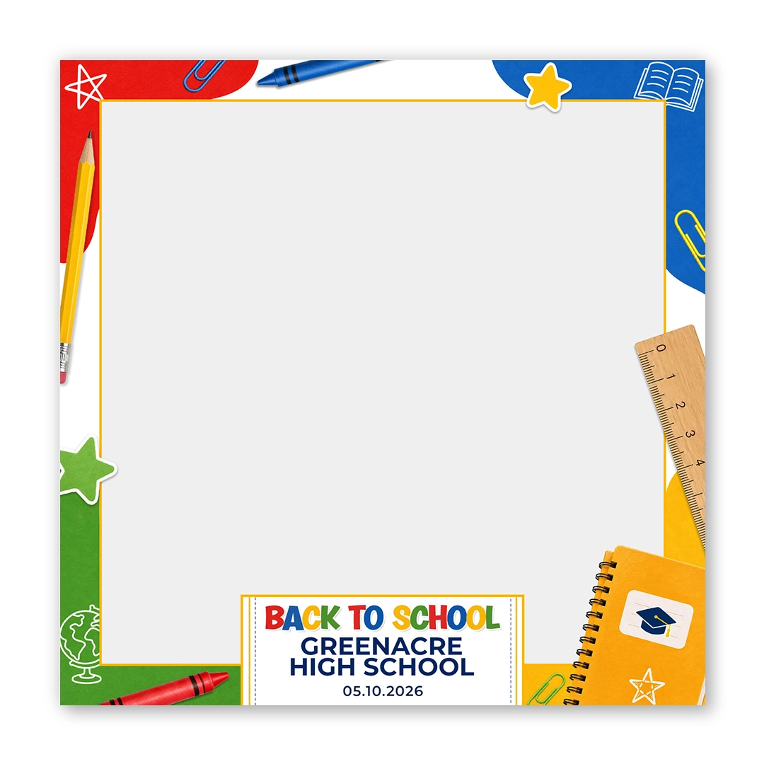 School Days Celebration photo booth template SF layout
