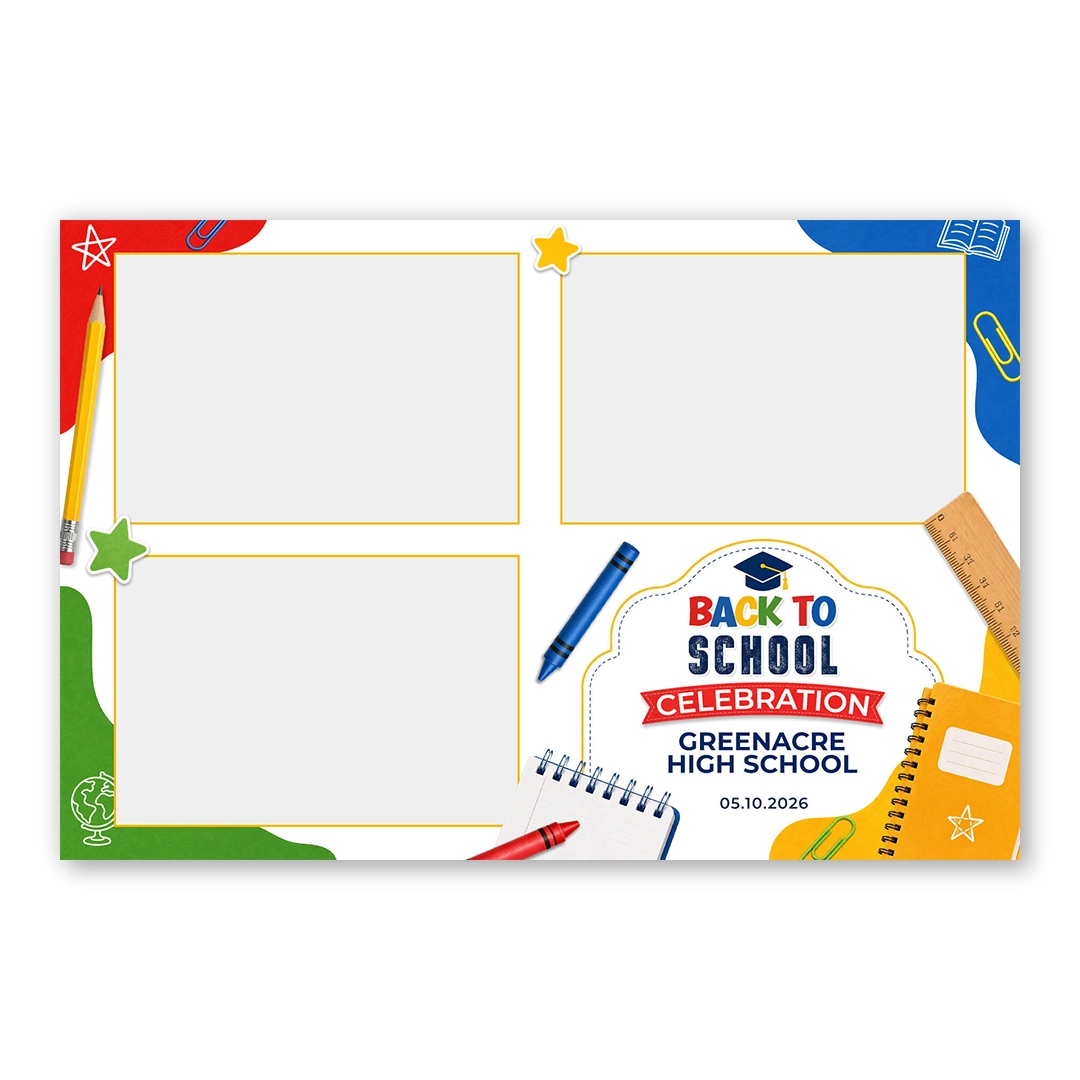 School Days Celebration photo booth template L3L layout