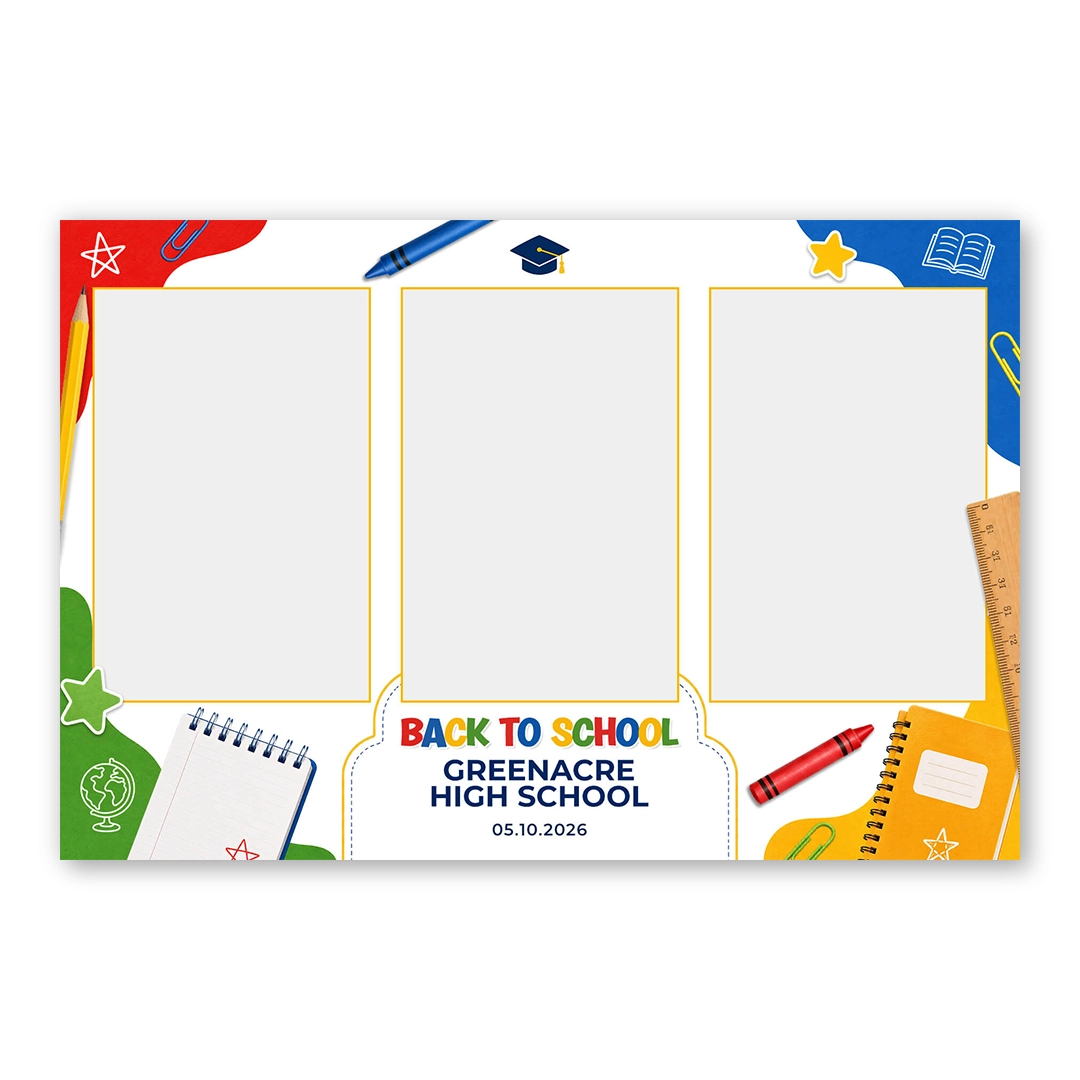 School Days Celebration photo booth template L3P layout