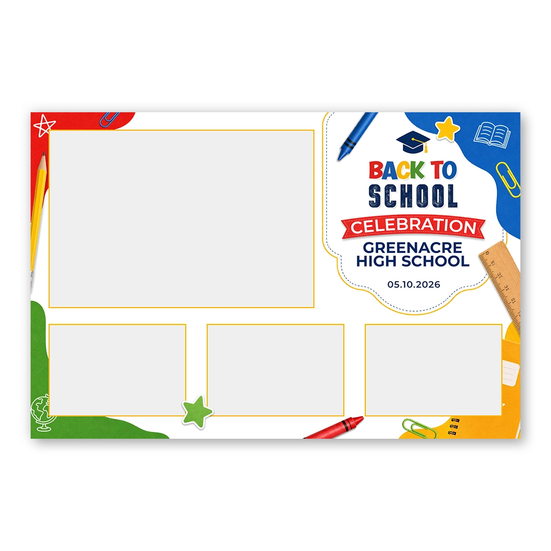 School Days Celebration photo booth template L4L layout