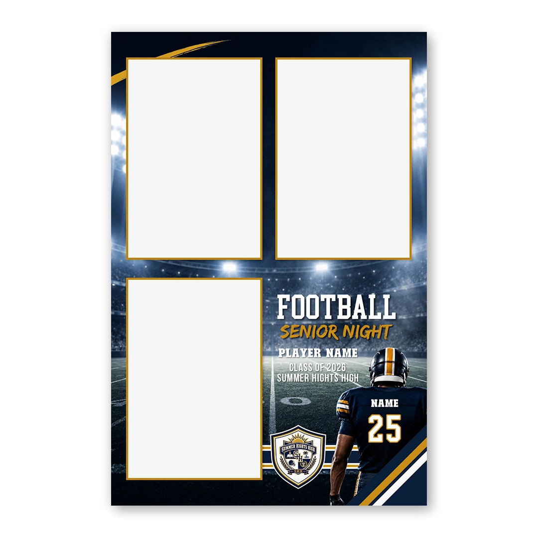 Football Senior night photo booth template P3P layout