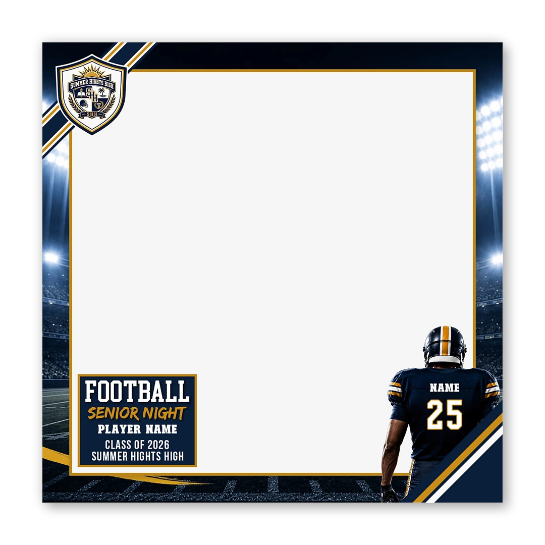 Football Senior night photo booth template SF layout