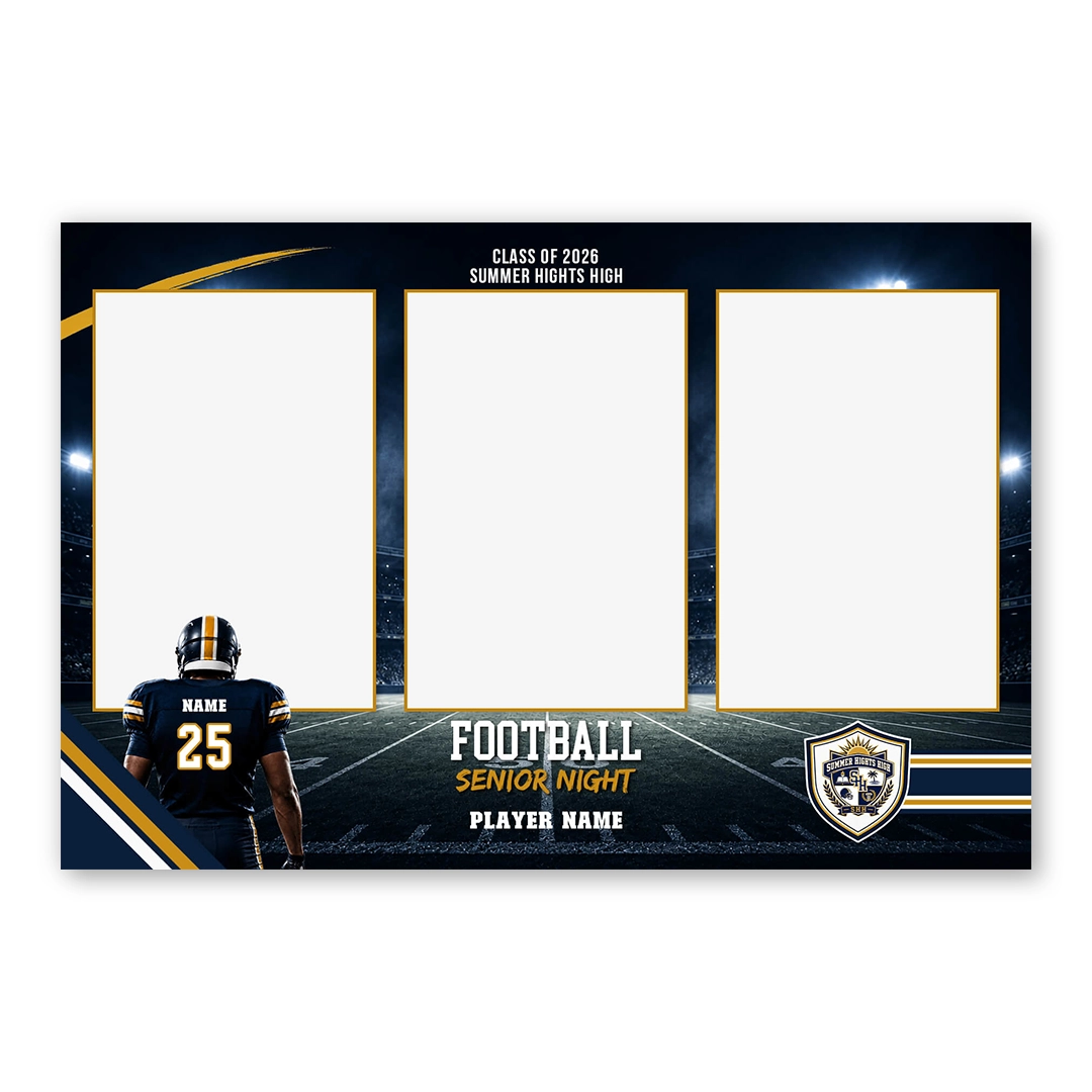 Football Senior night photo booth template L3P layout