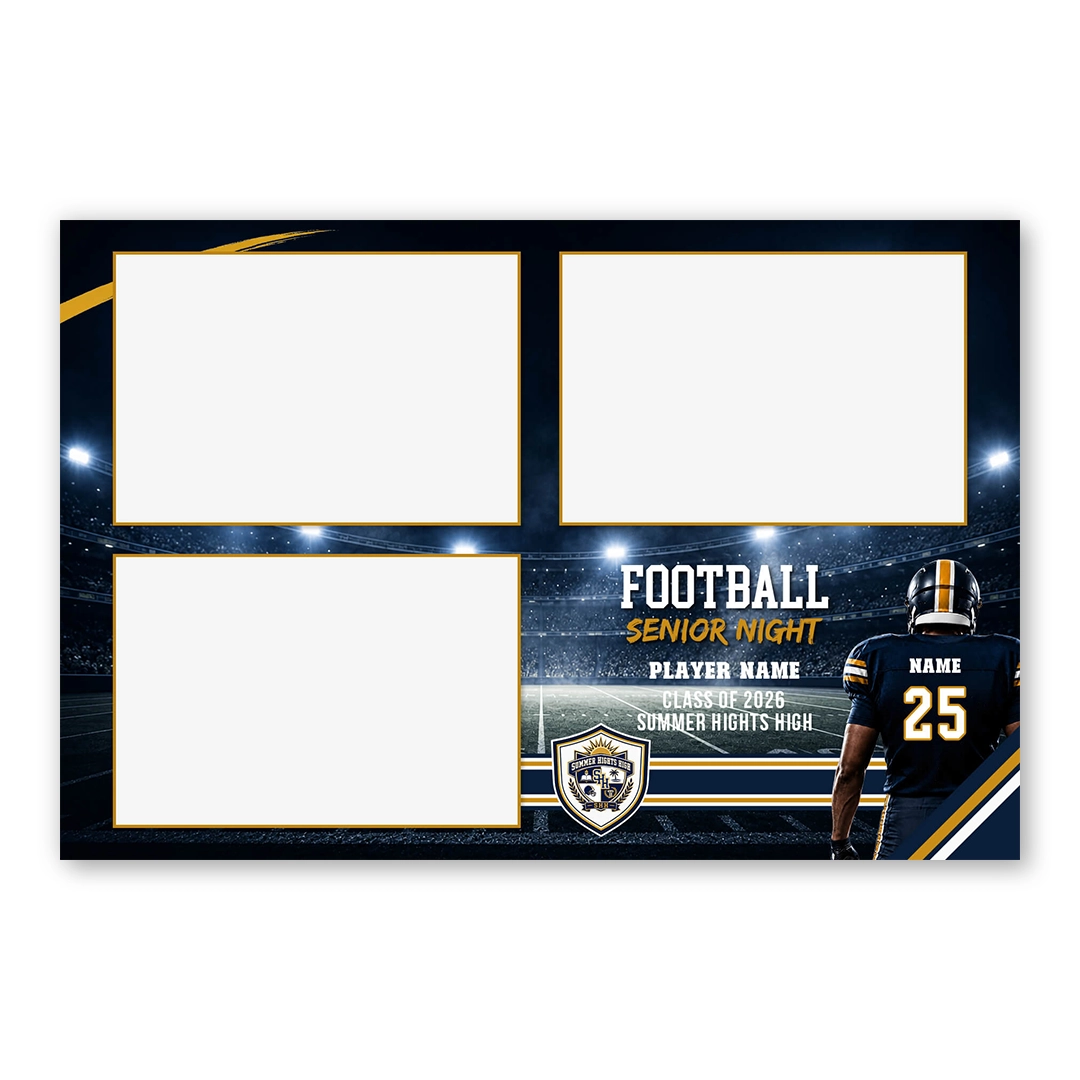 Football Senior night photo booth template L3L layout