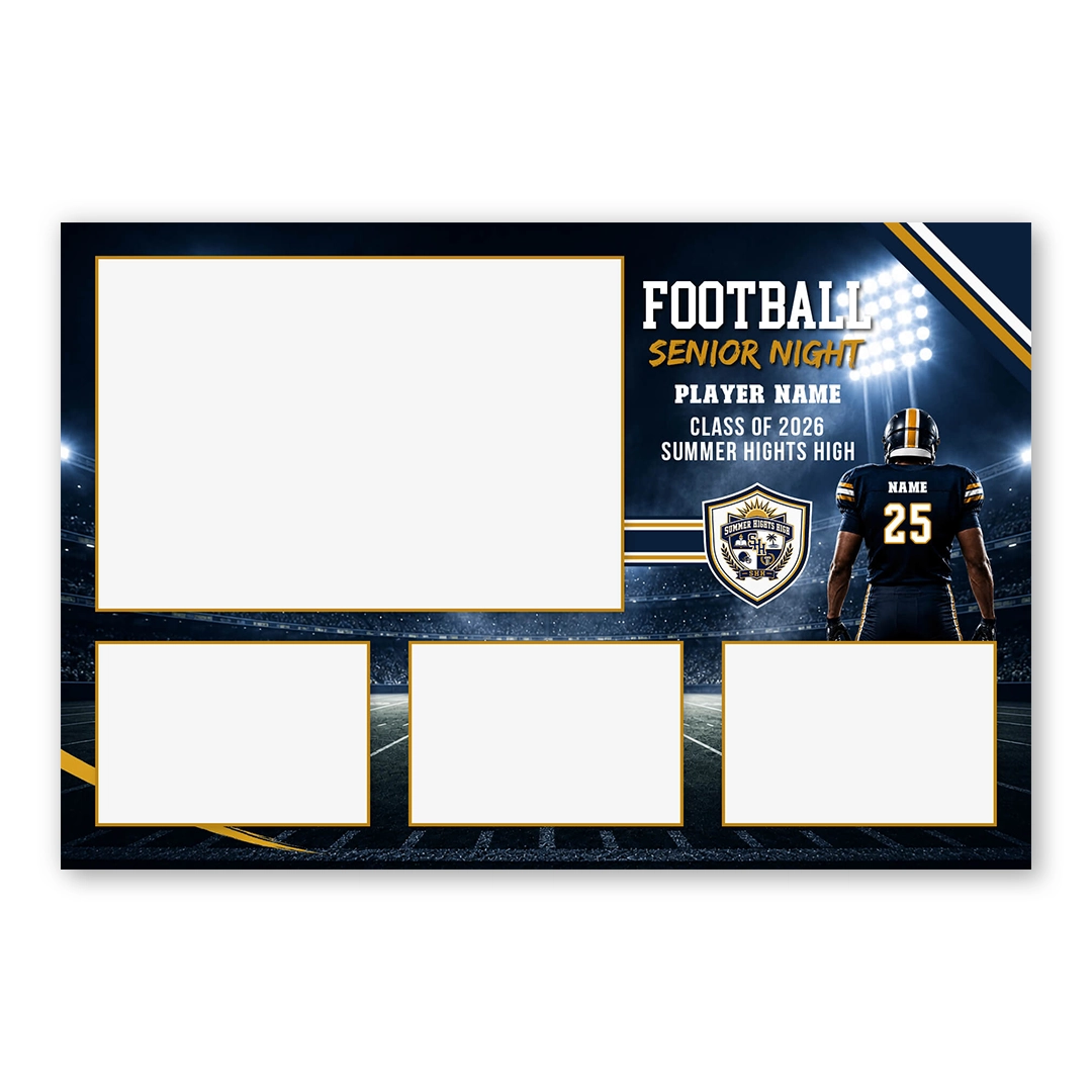 Football Senior night photo booth template L4L layout