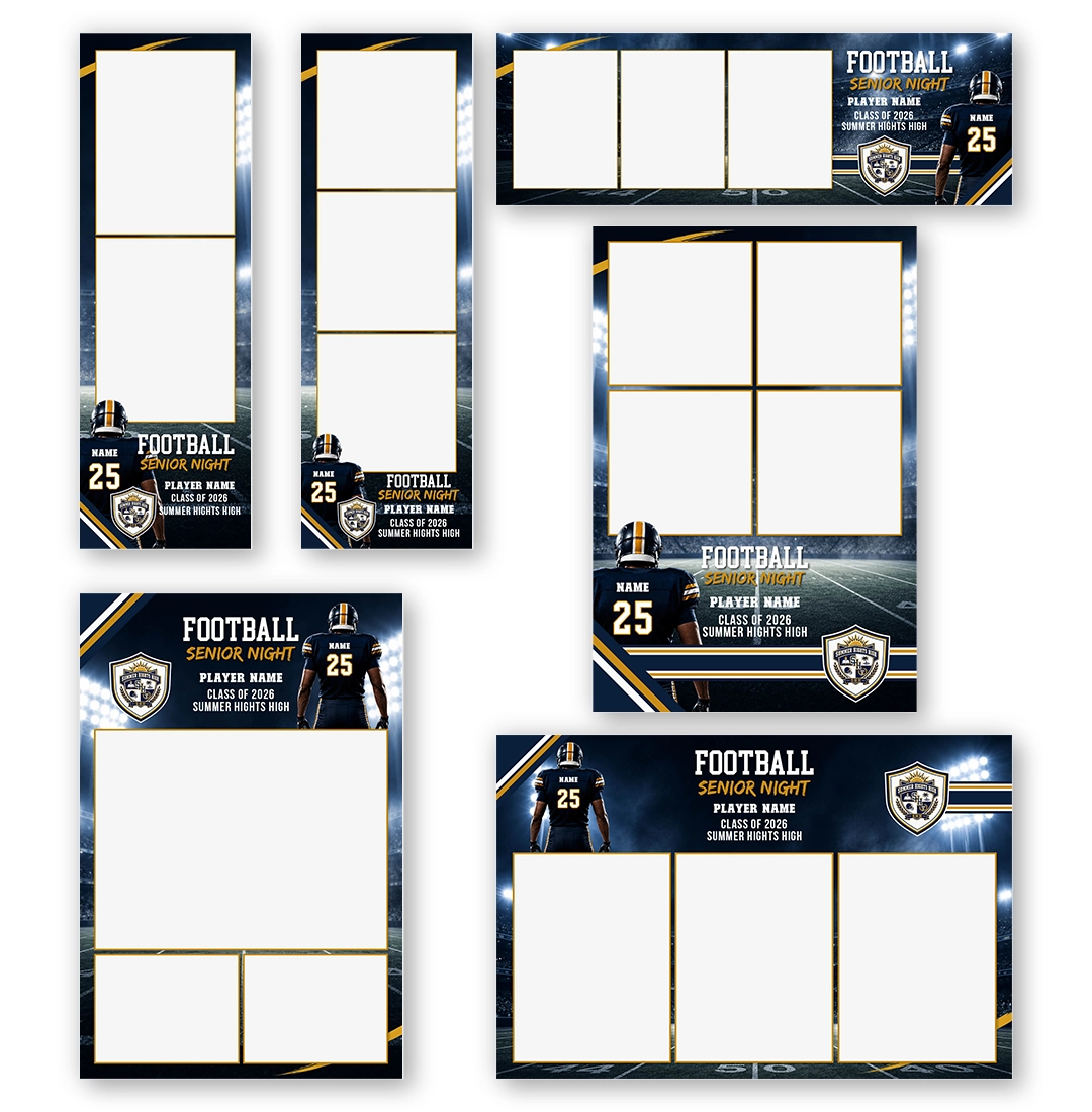 Football Senior night photo booth template additional layouts layout