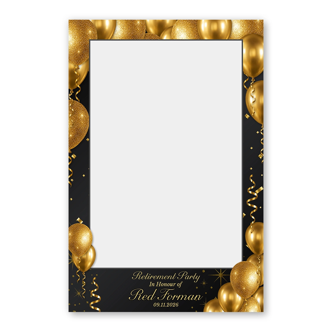 Black & Gold Retirement photo booth template PF layout