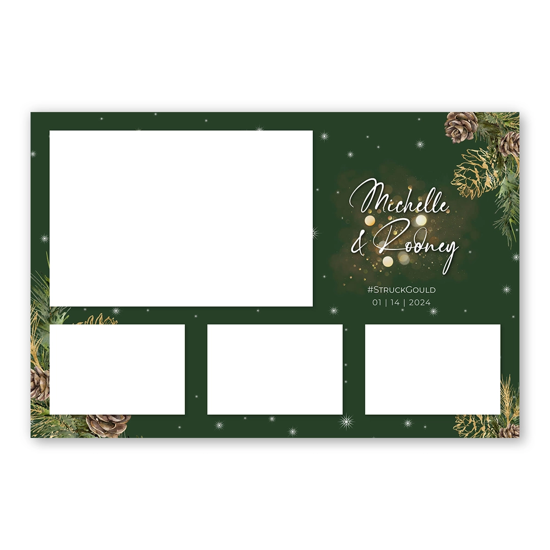 Green Xmas photo booth template L4L