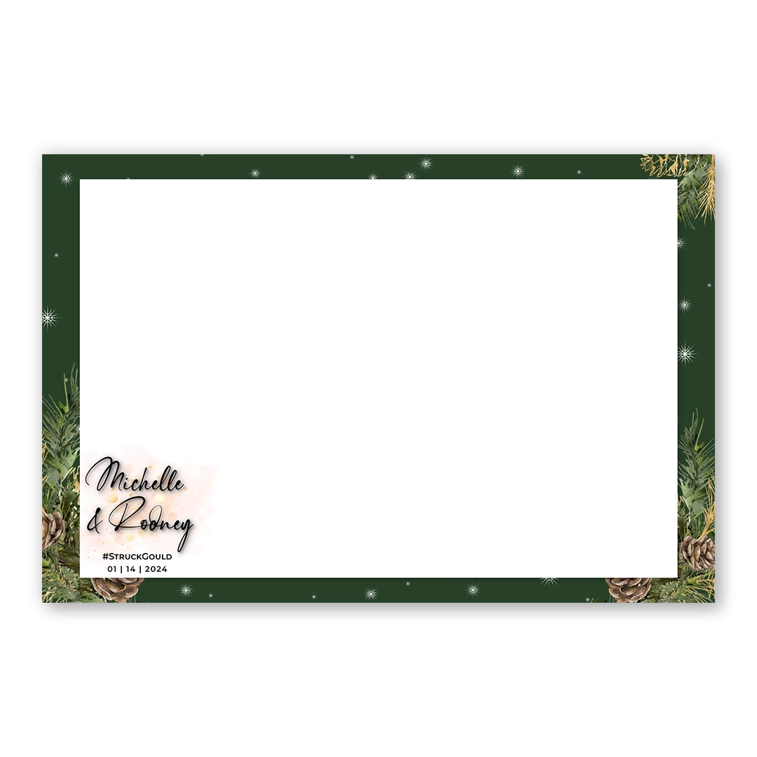Green Xmas photo booth template LF