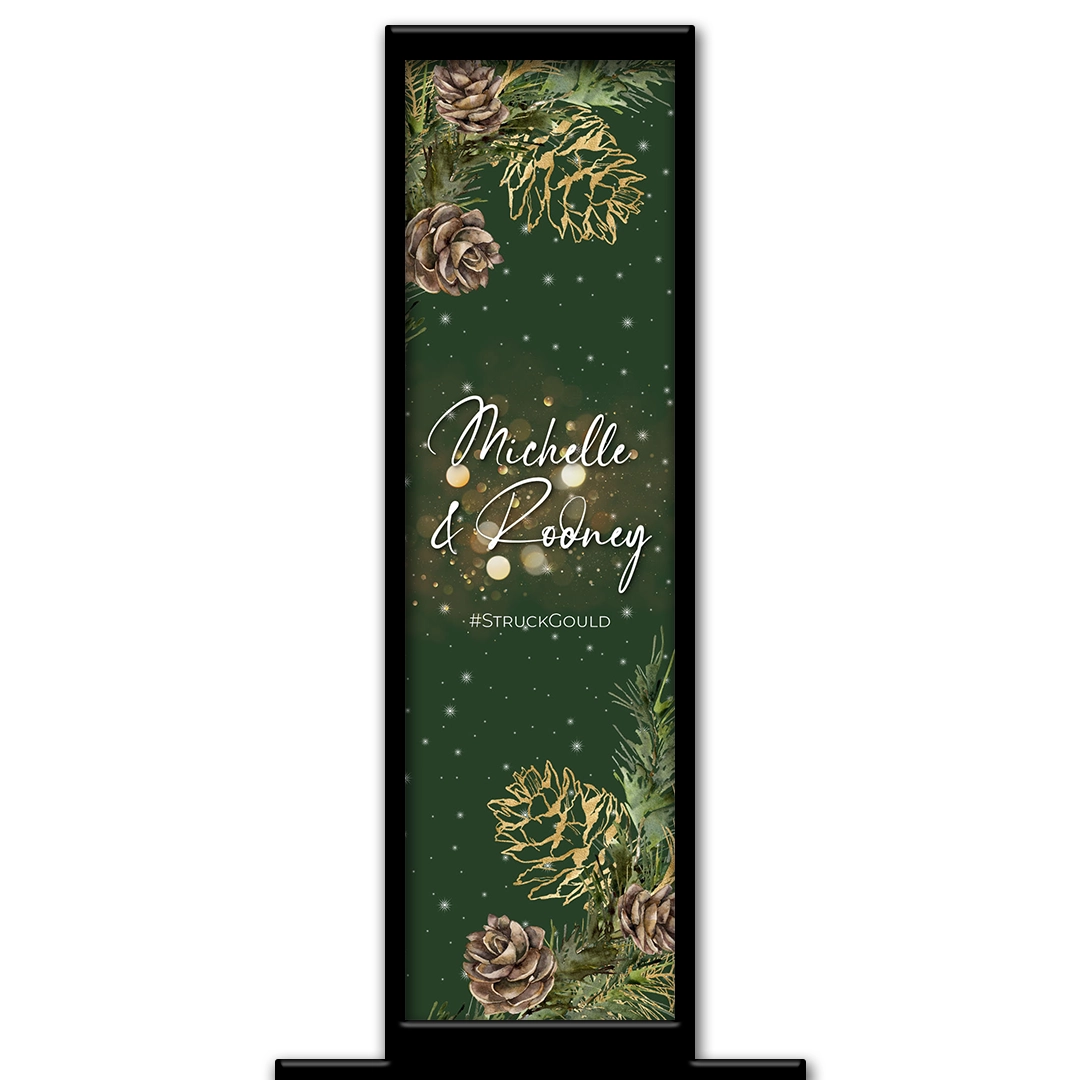 Green Xmas photo booth template Pillar