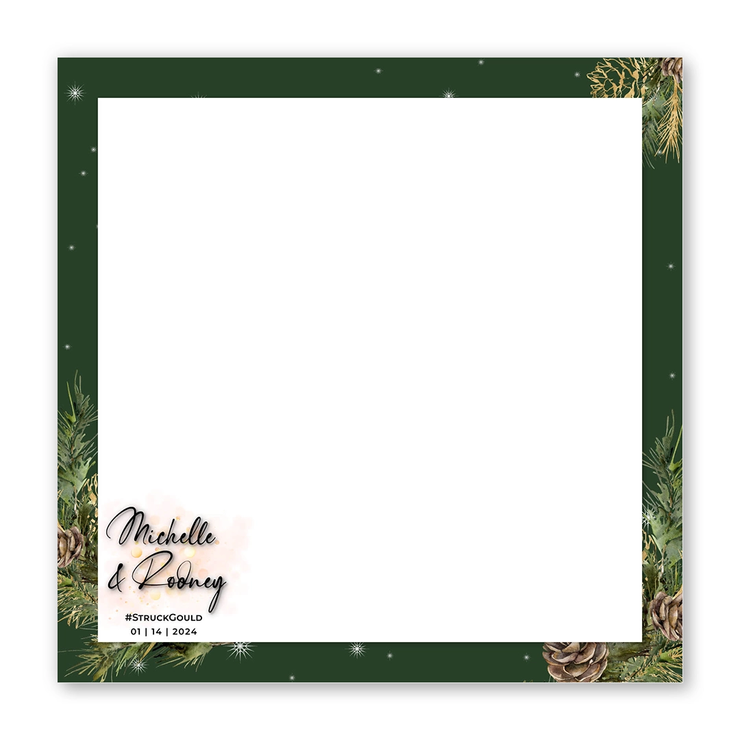 Green Xmas photo booth template SF