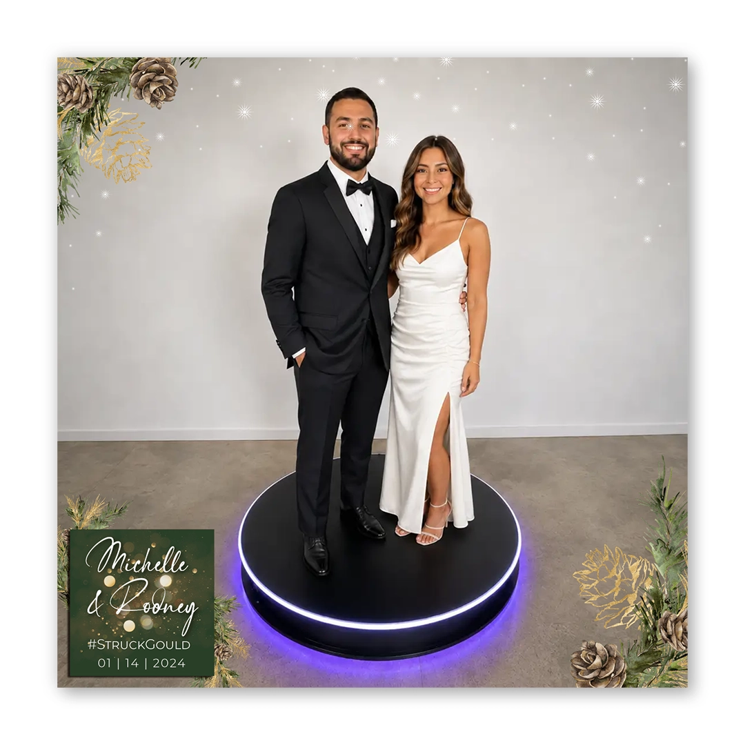 Green Xmas photo booth template 360