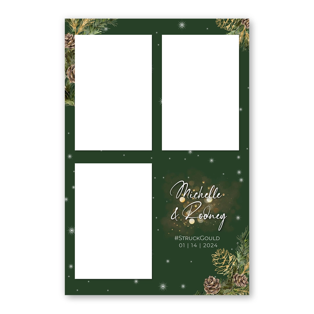 Green Xmas photo booth template P3P