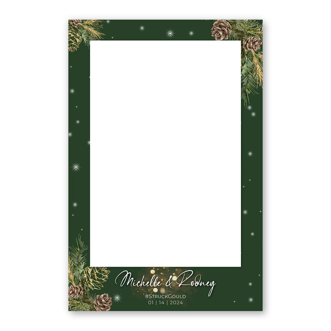 Green Xmas photo booth template PF