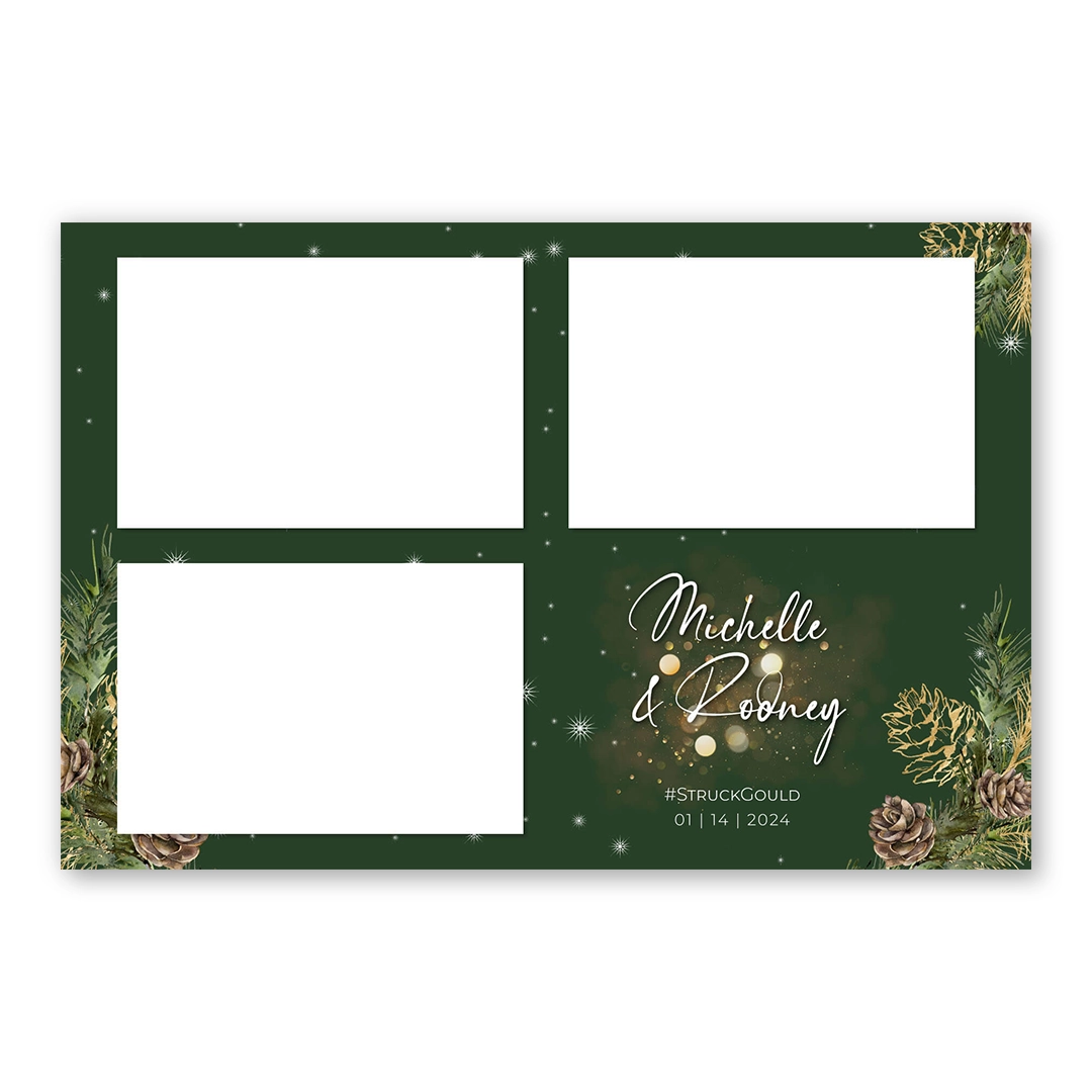 Green Xmas photo booth template L3L
