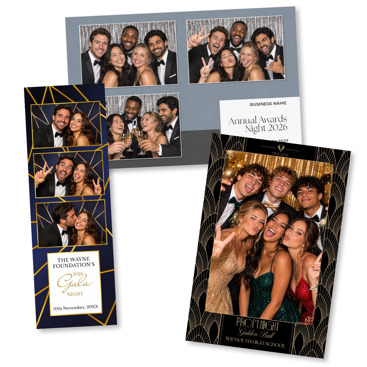 Corporate & Luxury photo booth template examples