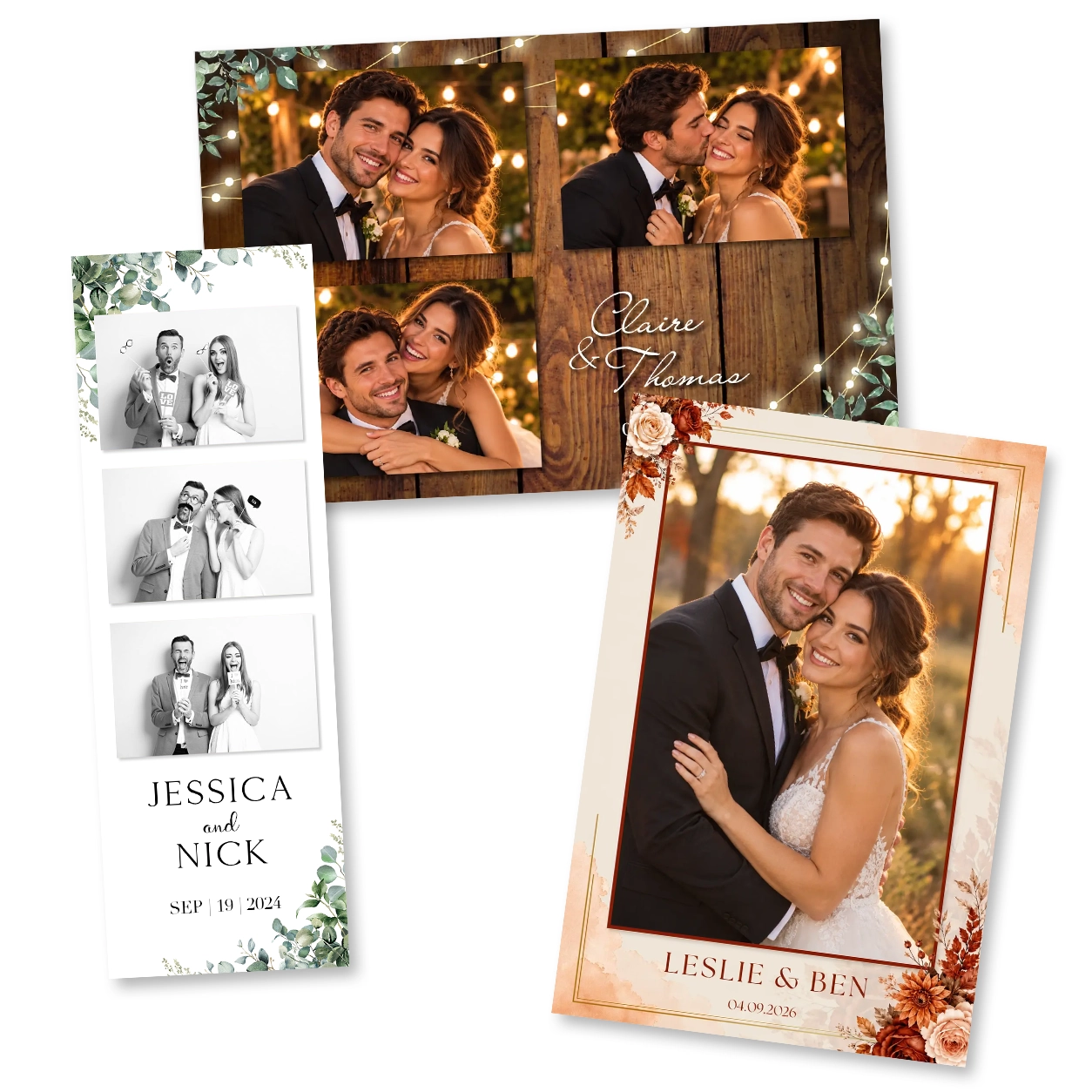 Weddings photo booth template examples